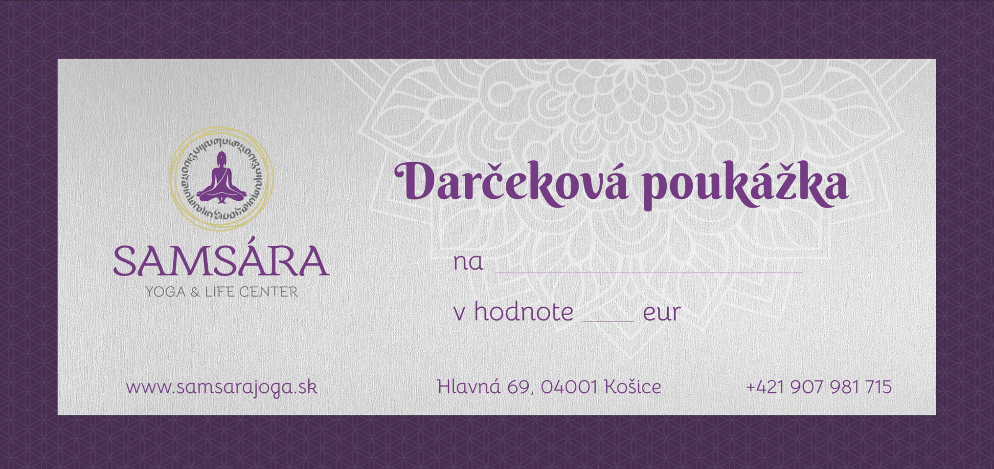 Yoga gift voucher